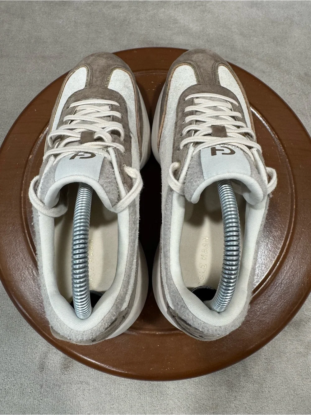 Cole Haan Women's Beige & Cream Suede Sneakers - Picture 4 of 11